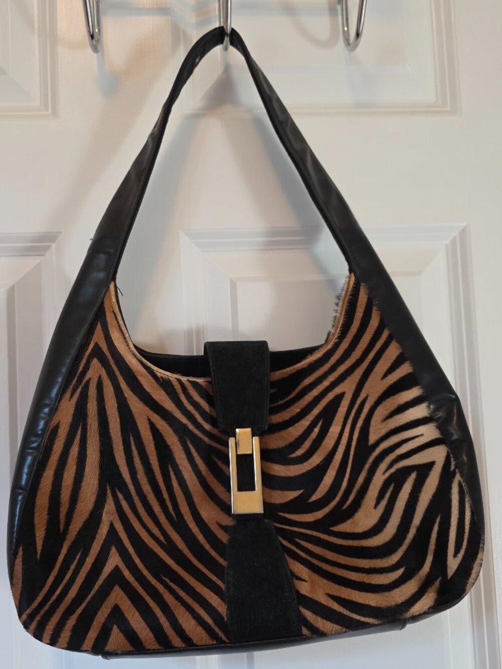 Vintage Viva Bags of California shoulder bag, tiger stripe "pony hair"